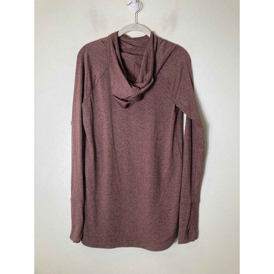 Athleta Heather Maroon Long Sleeve Hooded Sweatshirt Sz S