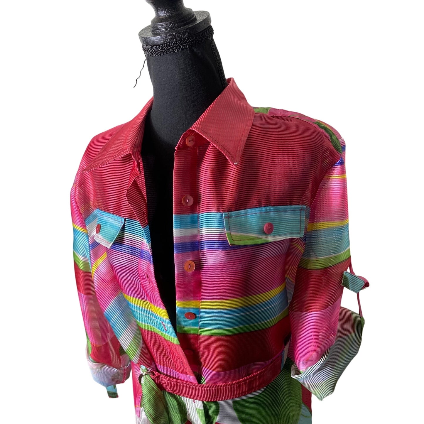 NWT Berek Pink/Multi Light And Lofty Duster Sz L