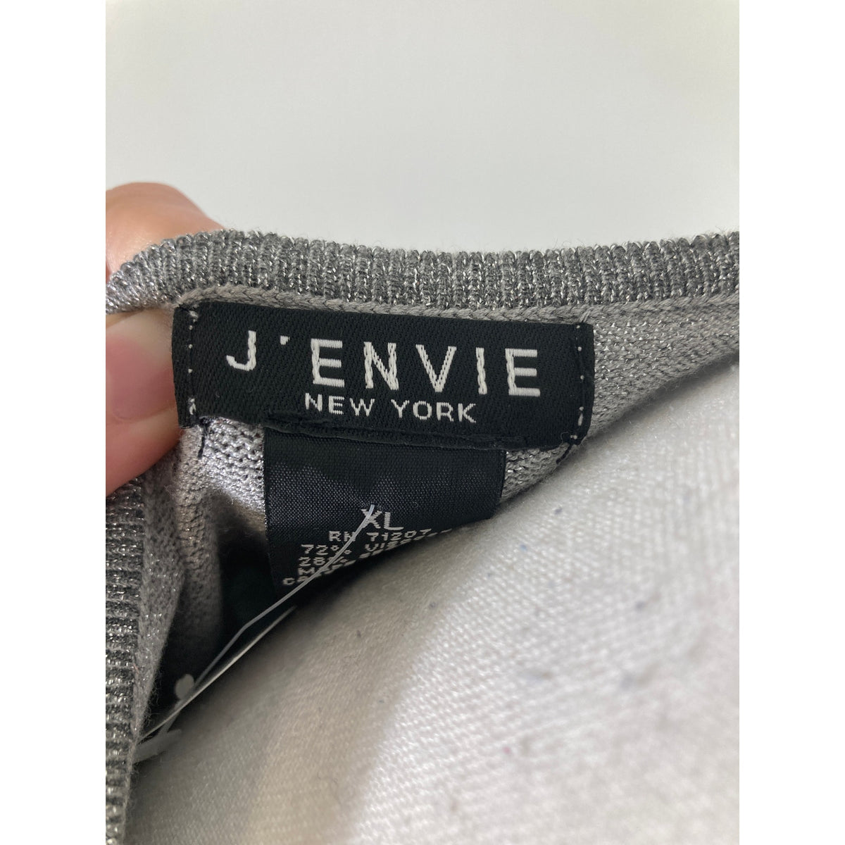 NWOT J'Envie NY Silver Long Sleeve Special Occasion Top Sz XL