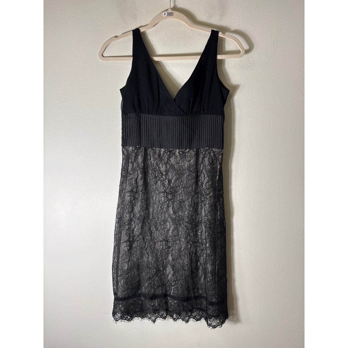 Moulinette Soeurs Black Lace Mixed Media Cocktail Dress Sz 2
