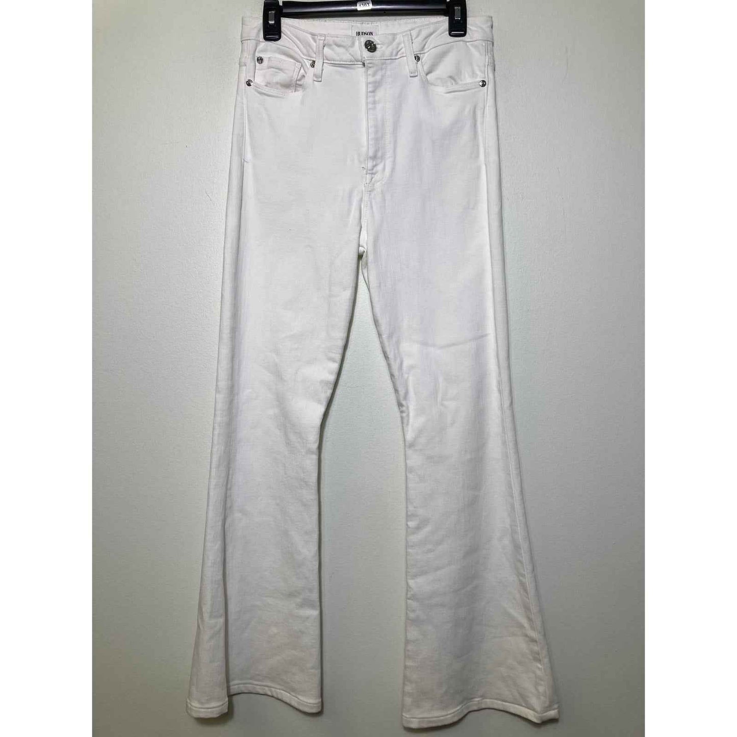 Hudson White High Rise Holly 5 Pkt Flare Denim Sz 30