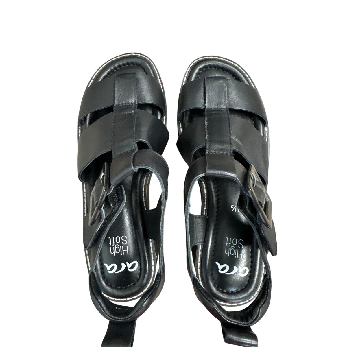 Ara Black Chunky Strappy Sandals Sz 8