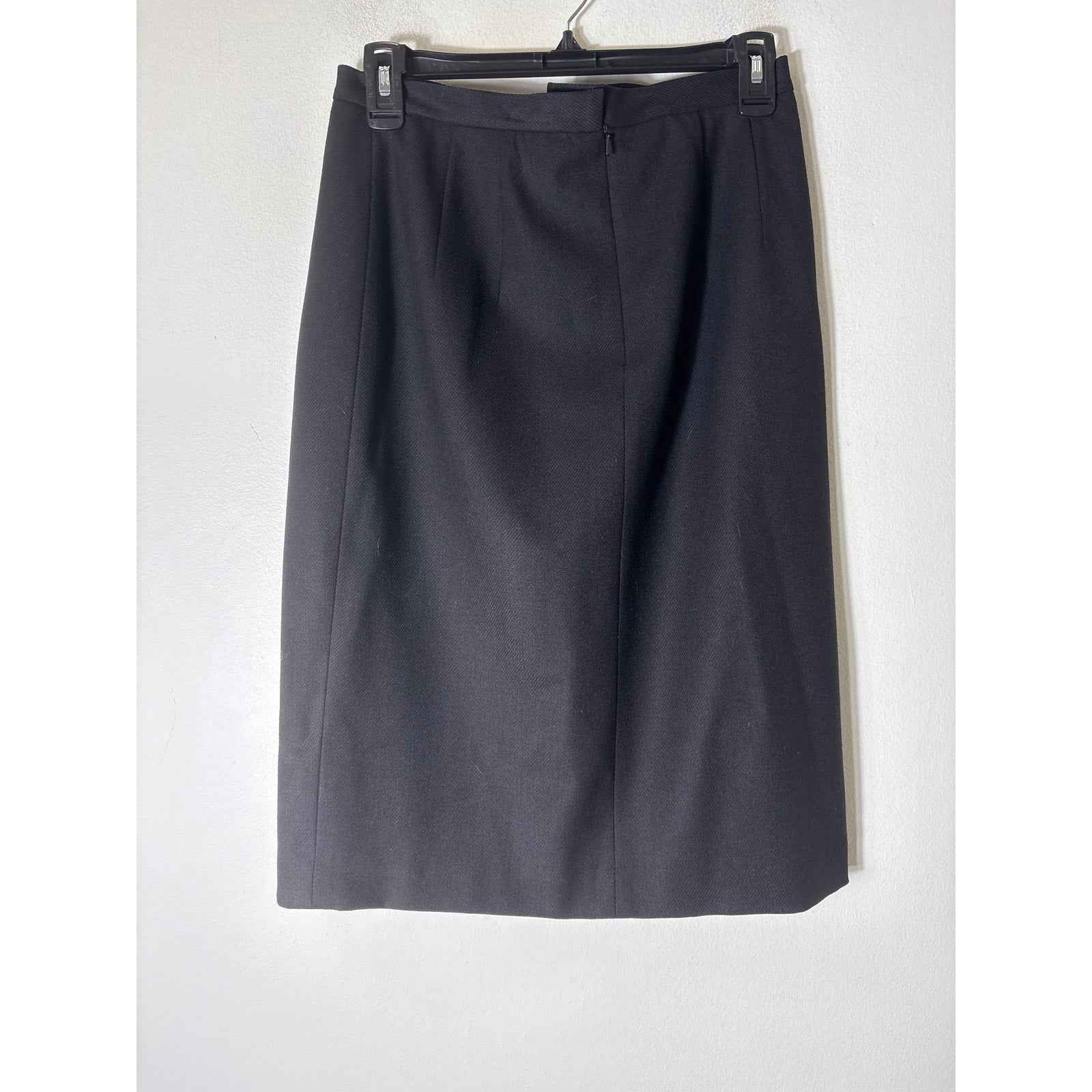 Talbots Black Wool Pencil SKirt Sz 8