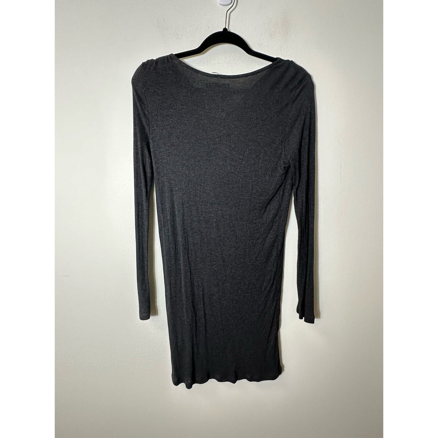 Luisa Cerano Charcoal Bodycon Cowl Neck Knit Dress Sz 10