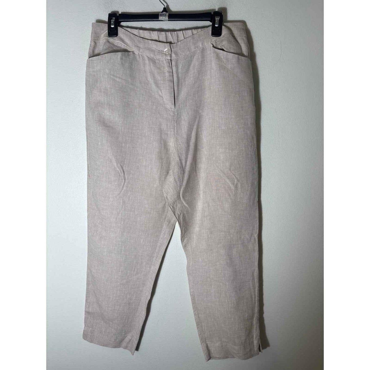 Chicos Khaki Linen Lightweight Pant Sz 12R