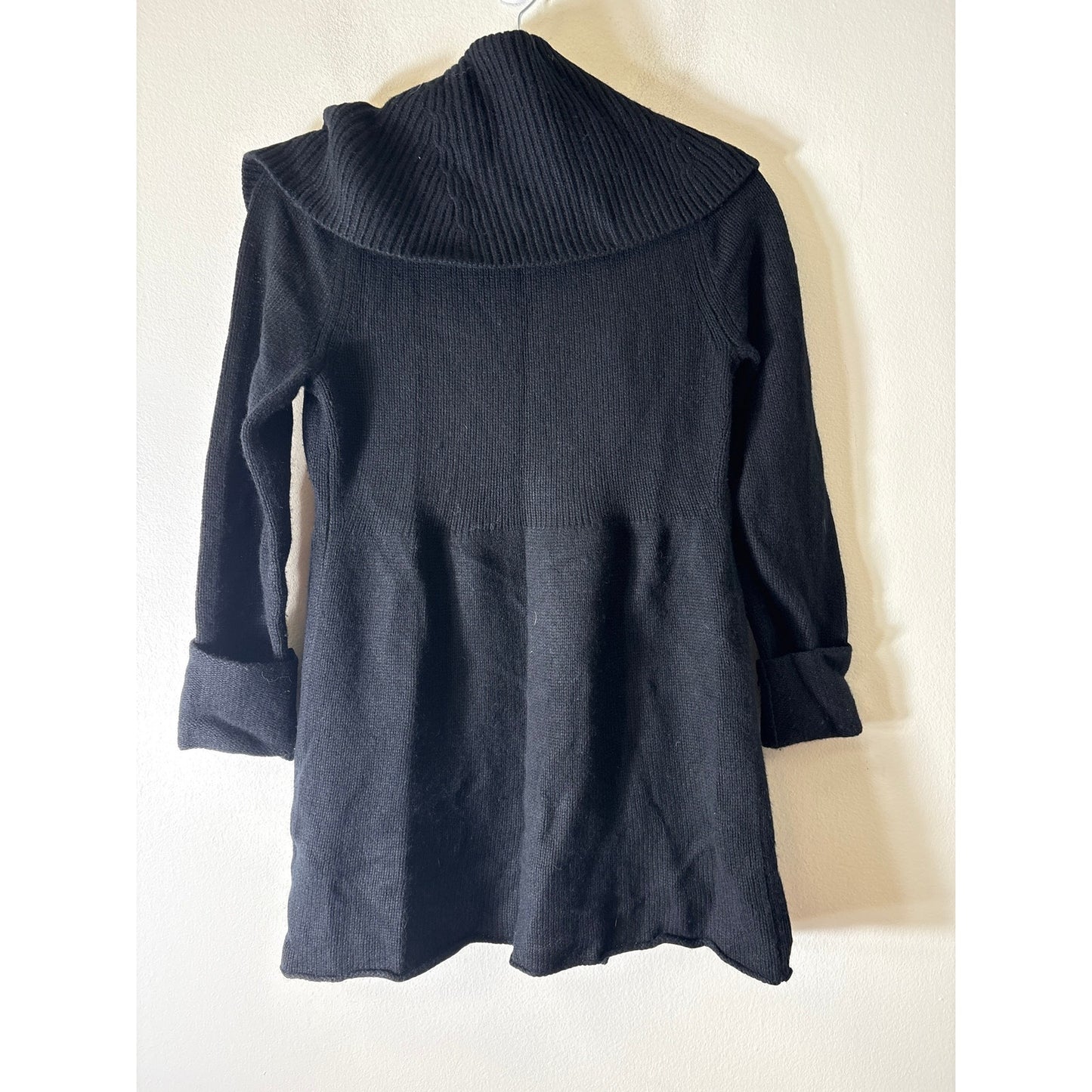 Banana Republic Black Foldover Collar Cardigan Sweater Sz S