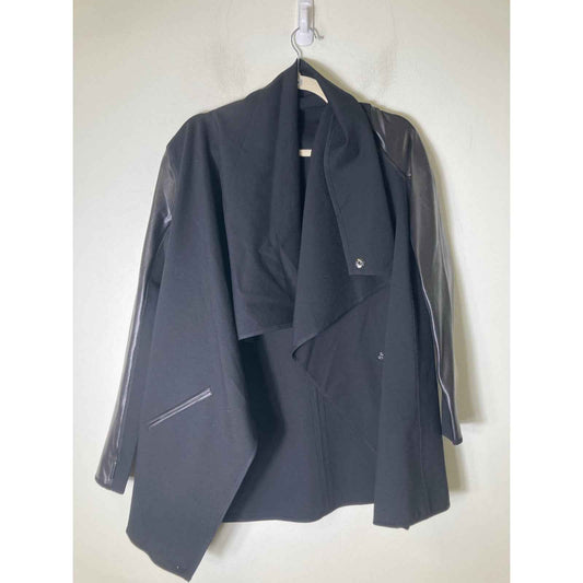 Spanx Mixed Media Faux Leather Convertible Jacket Sz S