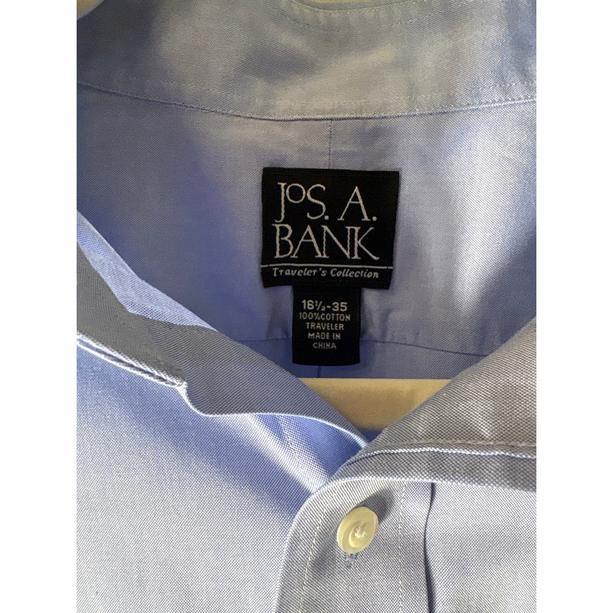 Jos A. Banks Light Blue Cotton Button Down Shirt Sz 16.5-35