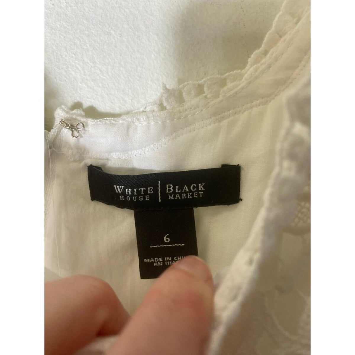 White House Black Market White Long Sleeve Dress Size 6