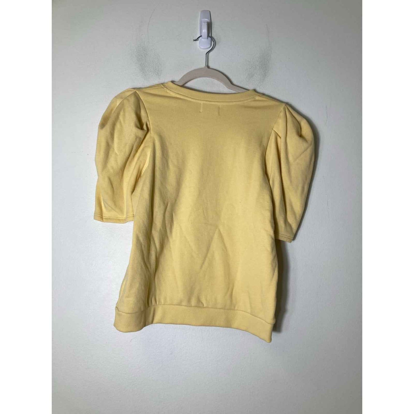 Nation Yellow Puff Sleeve Sweatshirt Sz S