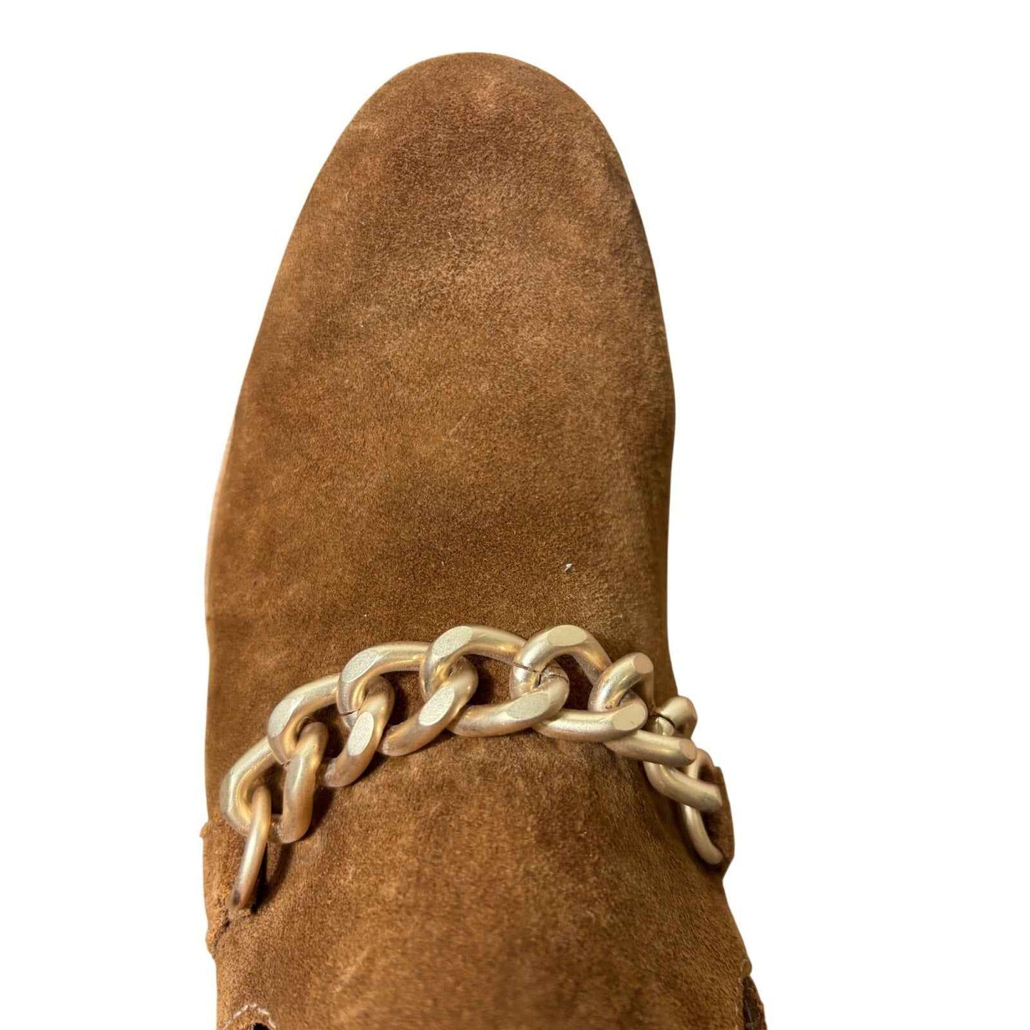 Bernardo Brown and Cream Platform Block Heel Mule Brown Suede sz 8M