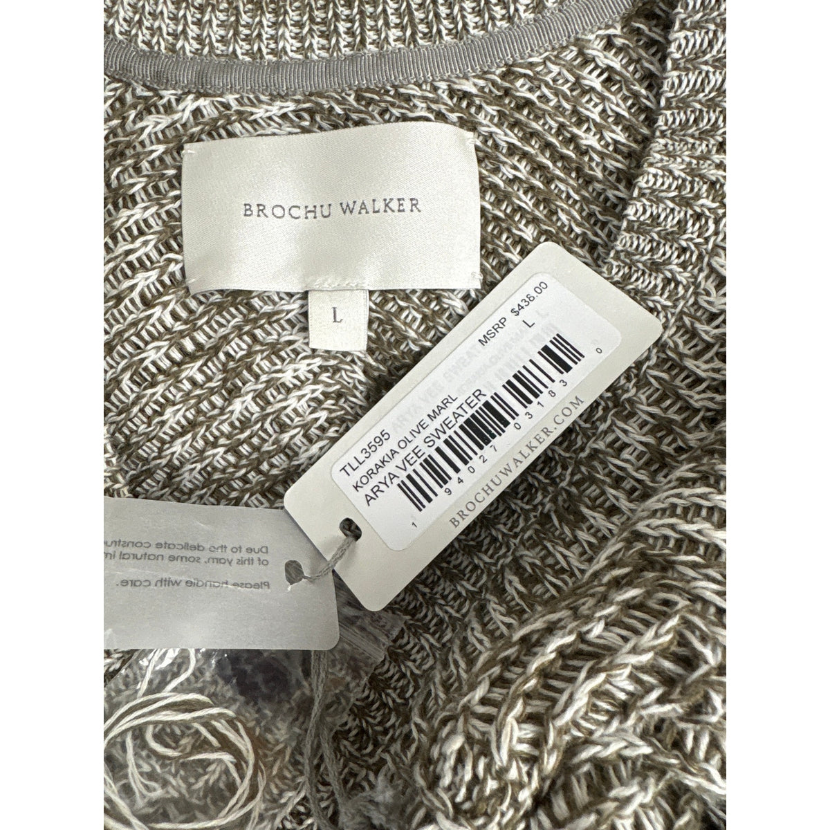 NWT Brochu Walker Arya Vee Olive Sweater Sz l