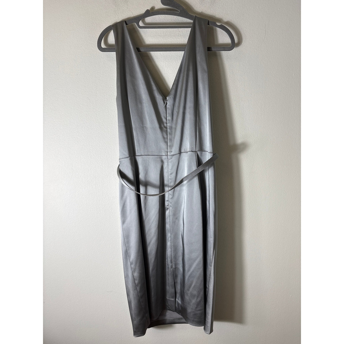 Cheta B Silver Gray Sleeveless Embellished Knee Length Dress Sz 8