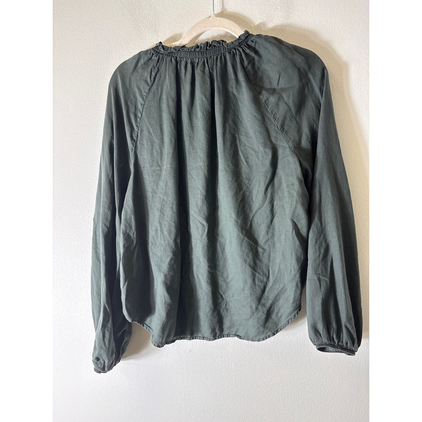 Bella Dahl Hunter Green Long Sleeve Shirt Sz XS