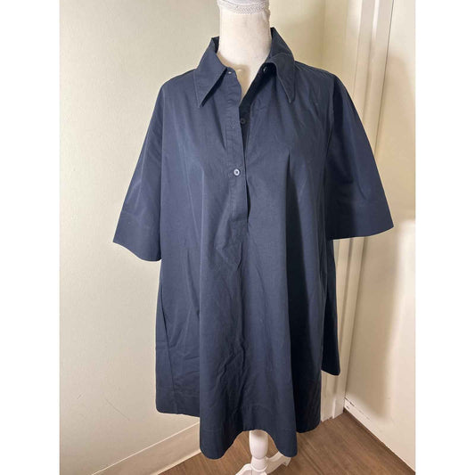 COS Navy Trapeze Short Sleeve Mini Dress/Top Sz 12