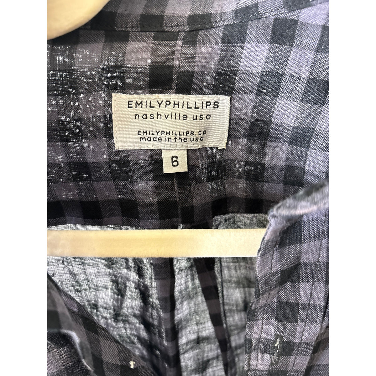 Emily Phillips Gray and Black Check Girlfriend Shirt Maxi Dress Sz 6