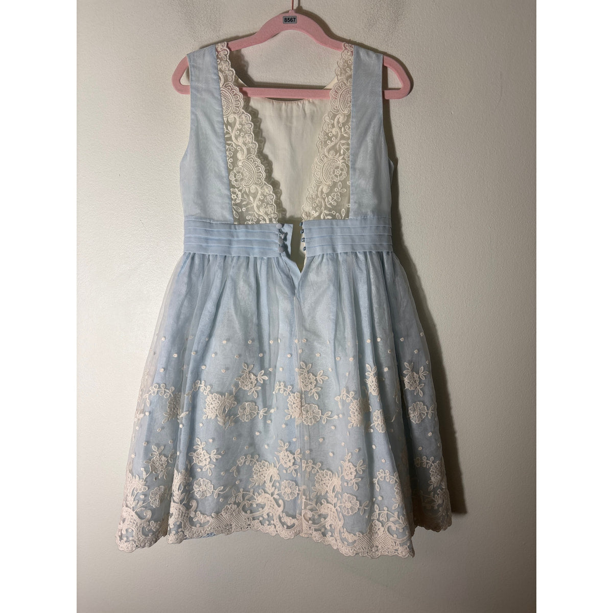 Girl's Abel and Lula Light Blue Sleeveless Embroidered Easter Dress Sz 10