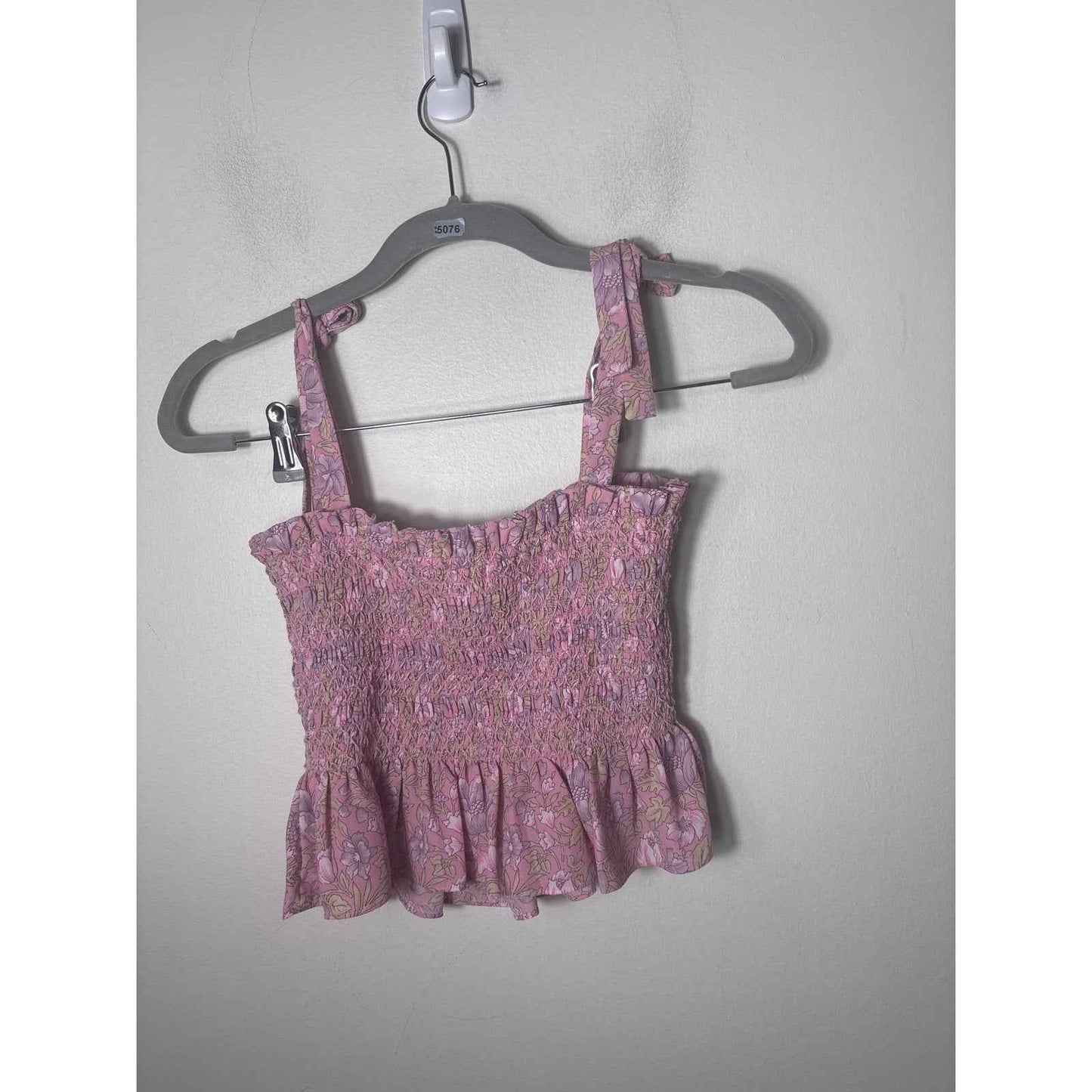 Likely Pink Floral Smocked Strapless Top and Skirt Set Sz M