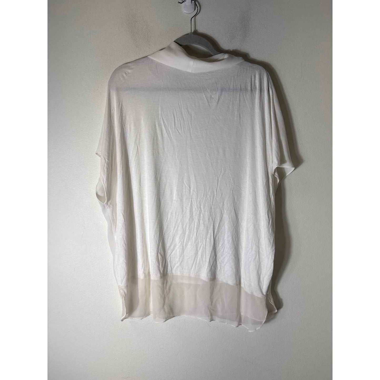 Lola & Sophia White Cowl Neck Loose Blouse Sz M