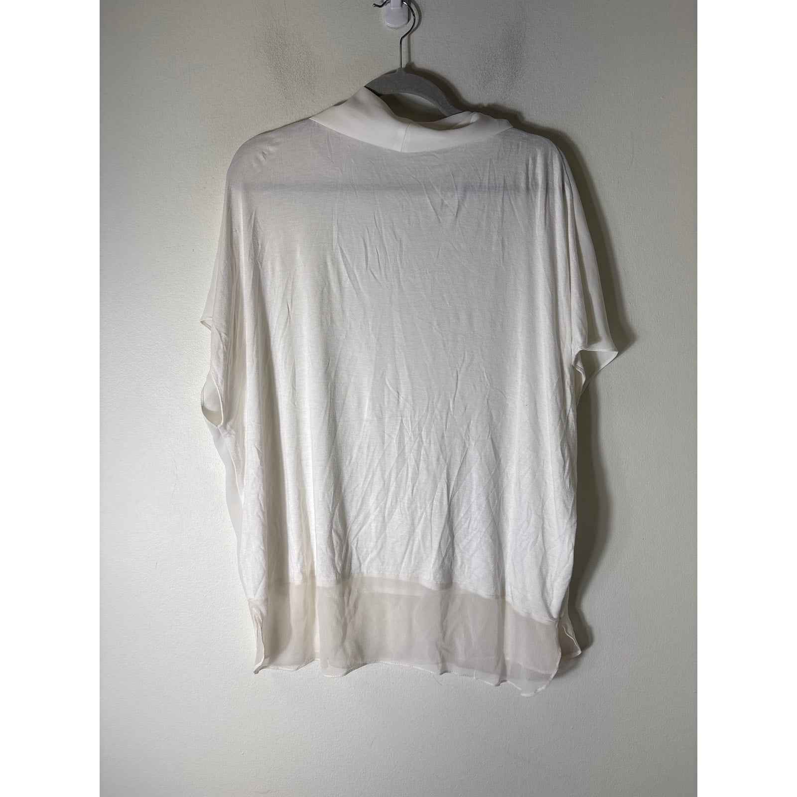 Lola & Sophia White Cowl Neck Loose Blouse Sz M