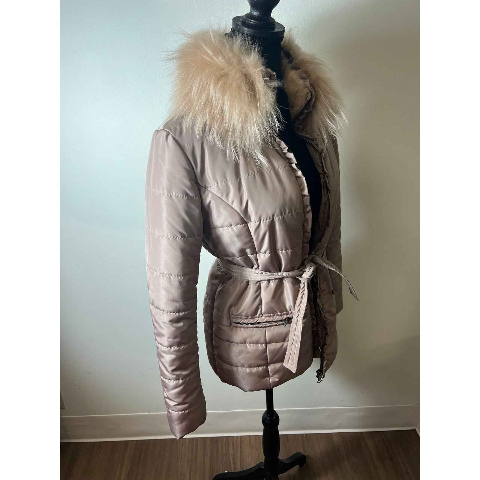 Dana Stein Tan Puffer Coat Sz M