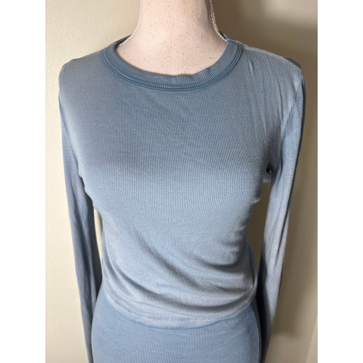 Cotton Citizen Blue Ombre Ribbed Bodycon Skirt Set Sz S