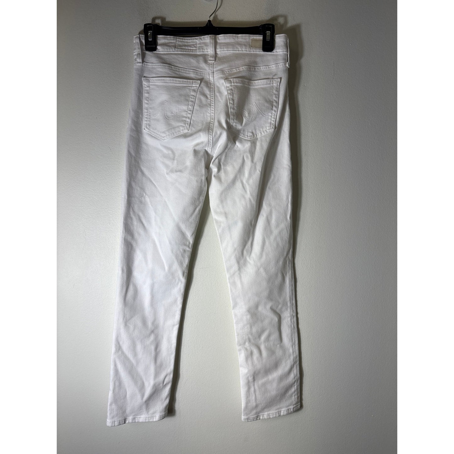 AG White "Mari Crop" High Rise Slim Straight Denim Jean Sz 27