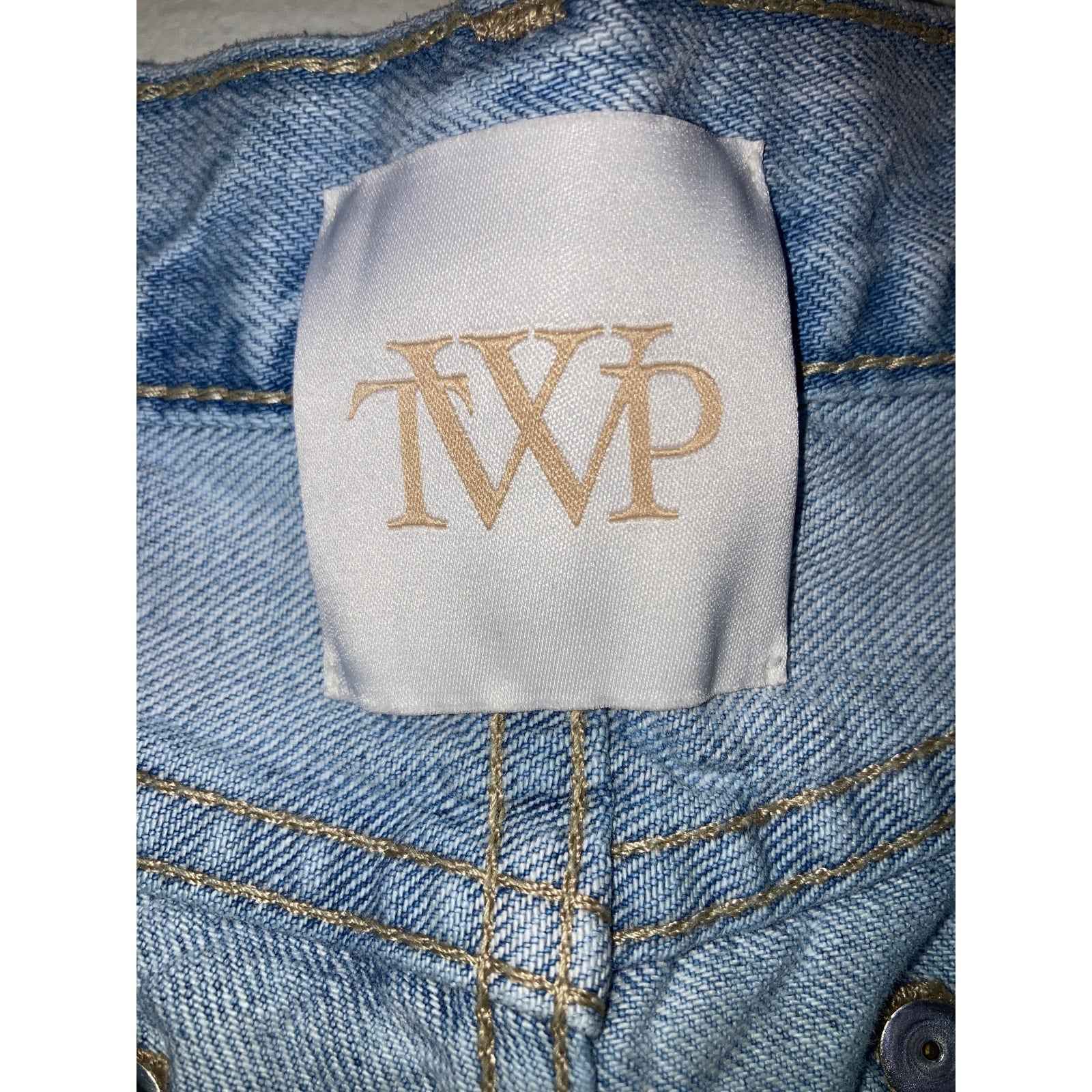 TWP Light Wash Denim Tiny Dancer Extra Wide Leg Blue Jeans Sz 27