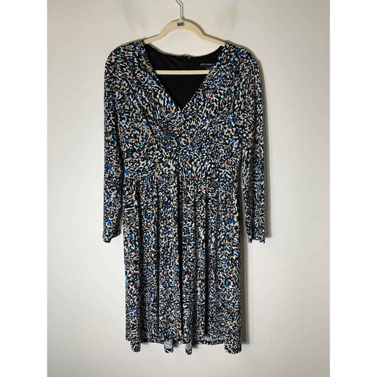 Maggy London Multicolored Long Sleeve Midi Dress Sz 8