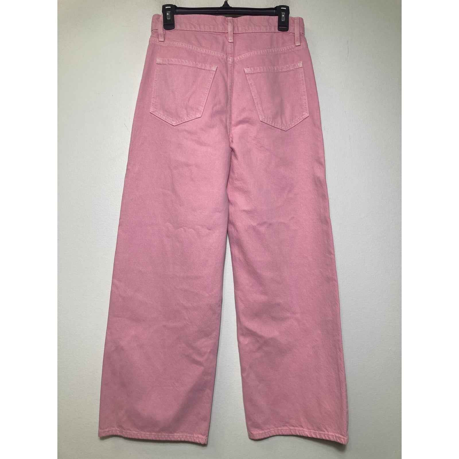 FRAME Pink "Le Jane Wide Leg Crop" Sz 26
