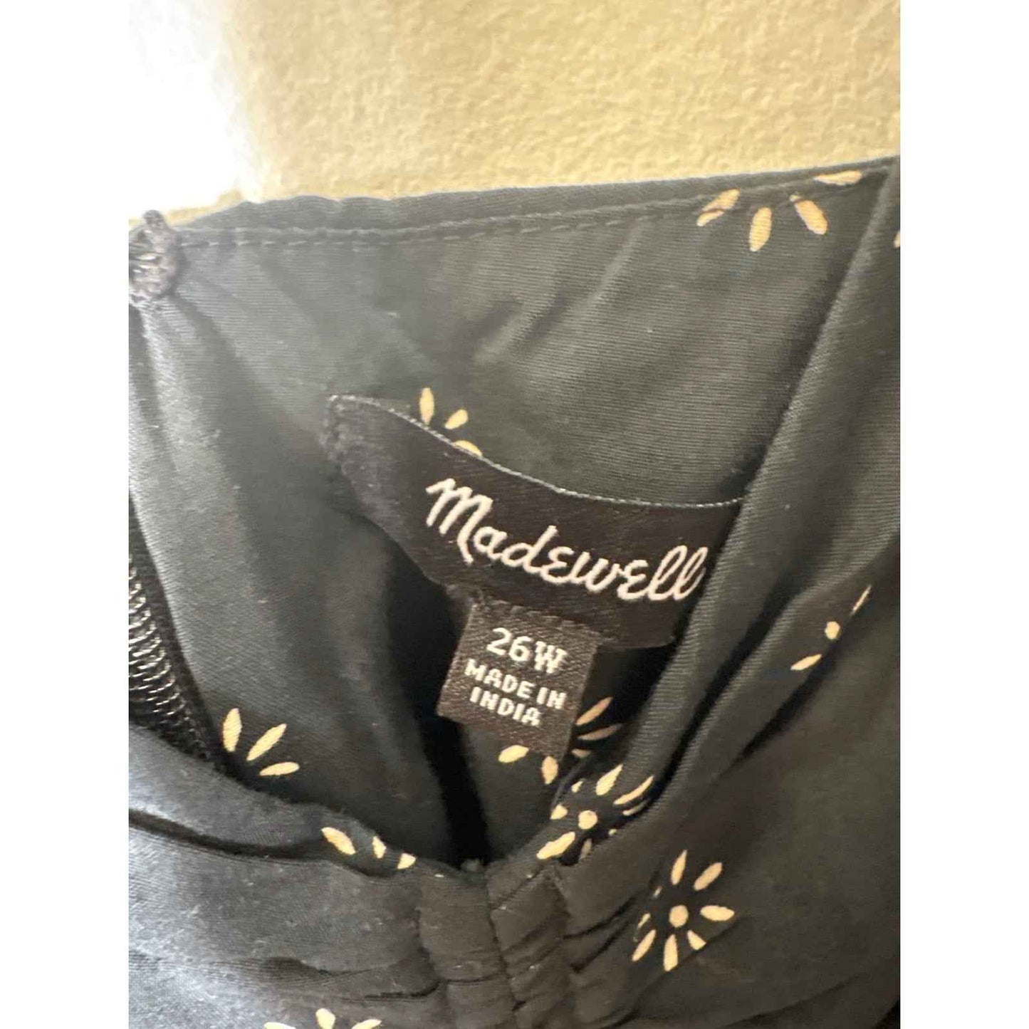 Madewell Black White Short Sleeve Viscose Dress Sz 26
