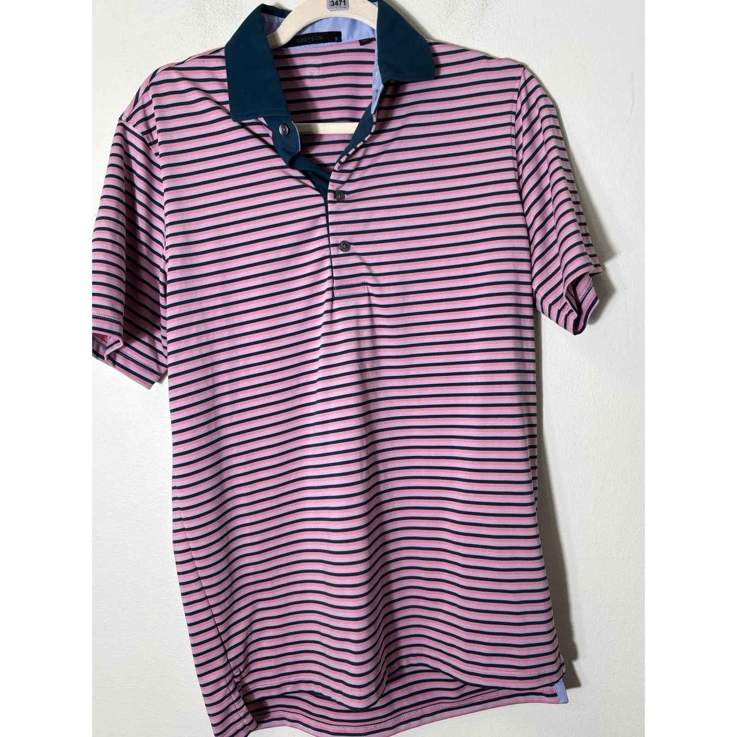 Men's Greyson Stans Short Sleeve Polo Pink/Green Sz S