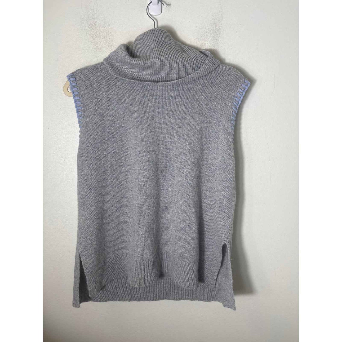 Theory Blue Turtleneck Sleeveless Sweater Sz s