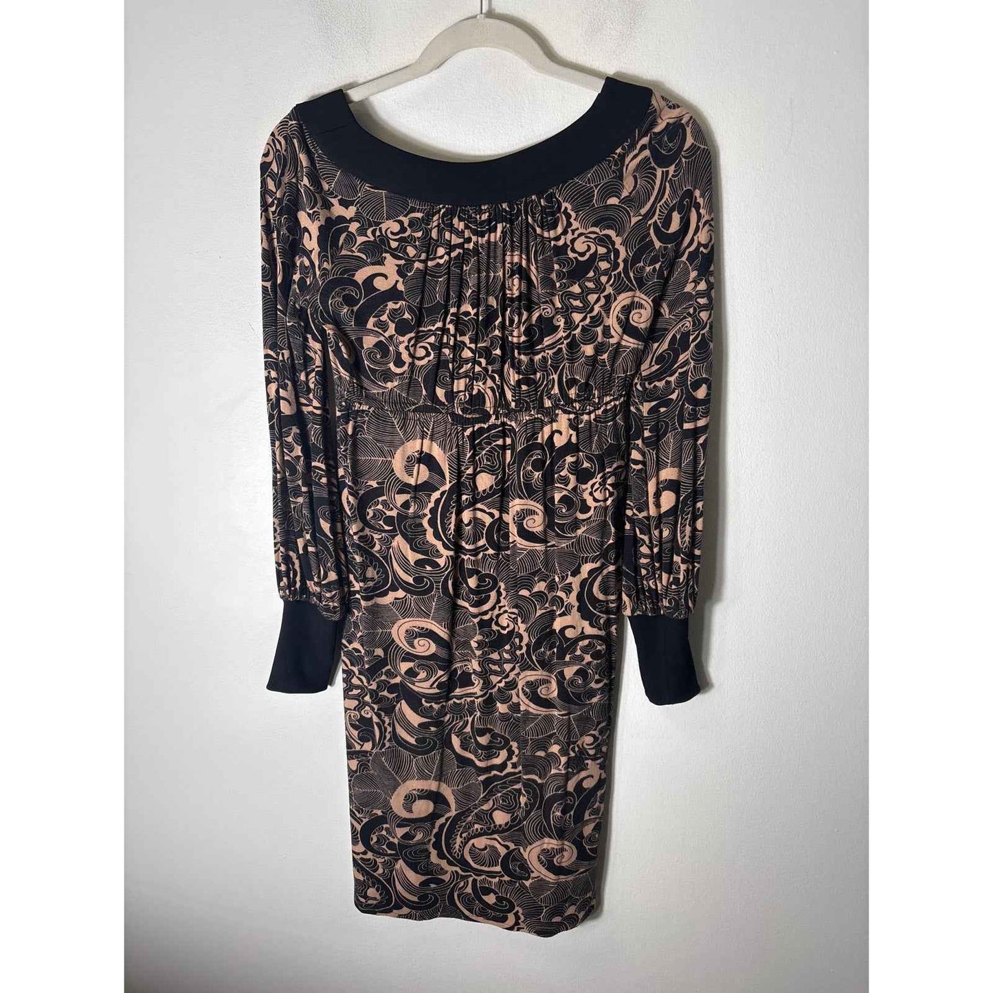 Maggie London Petites Black Long Sleeve Knee Length Knit Dress Sz 2P