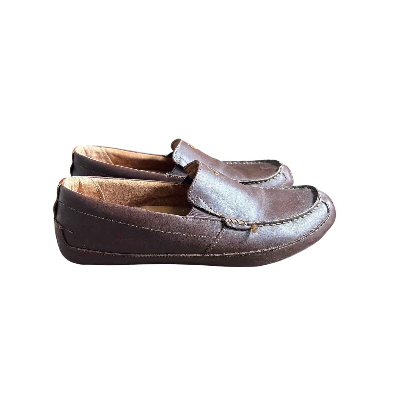 Mens Olukai Dark Brown Leather Loafer Size 11
