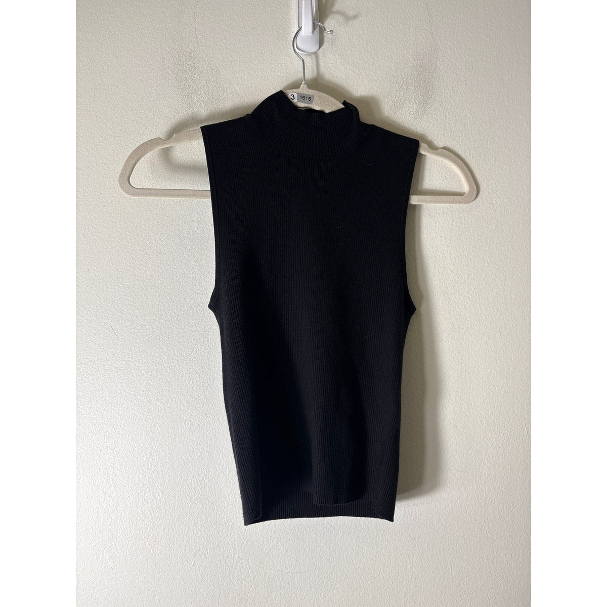 Madewell Black Mock Neck Ribbed Sleeveless Shirt Sz XS