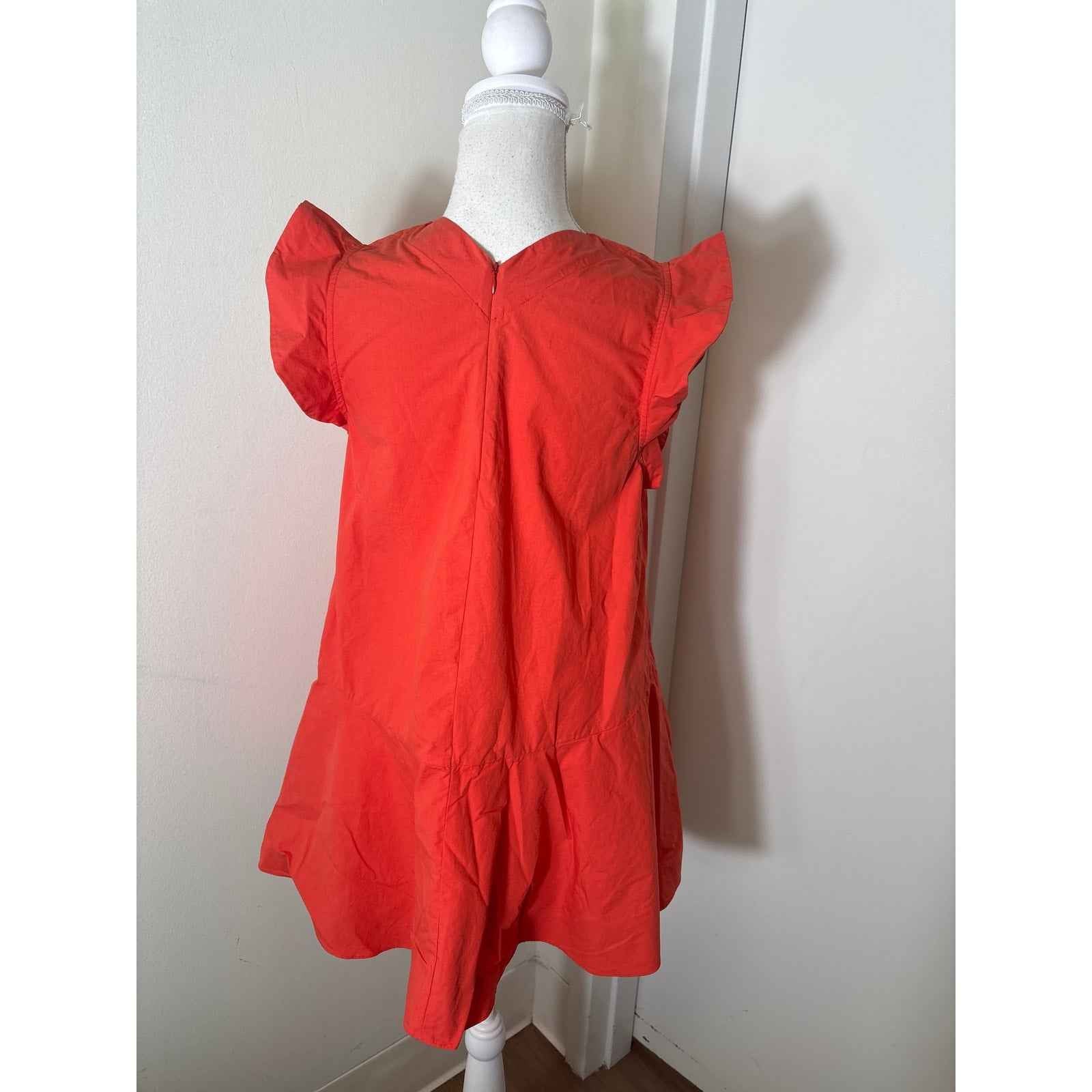 Fabiana Pigna Orange Flutter Sleeve Cotton Top with High Low Hem Sz S