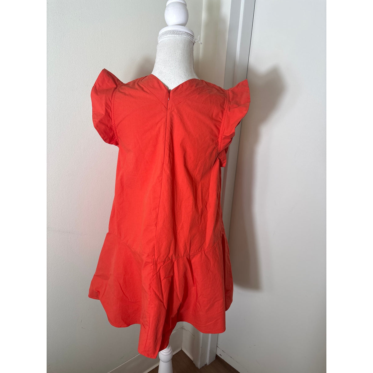 Fabiana Pigna Orange Flutter Sleeve Cotton Top with High Low Hem Sz S