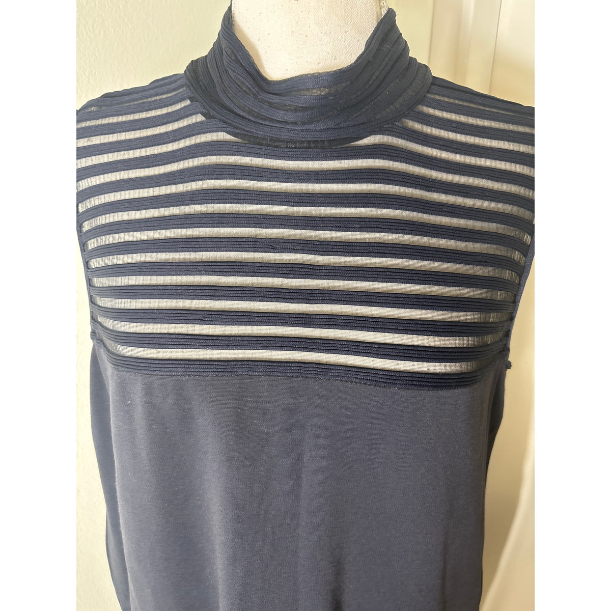 Lafayette 148 Navy Shift Dress Sz M
