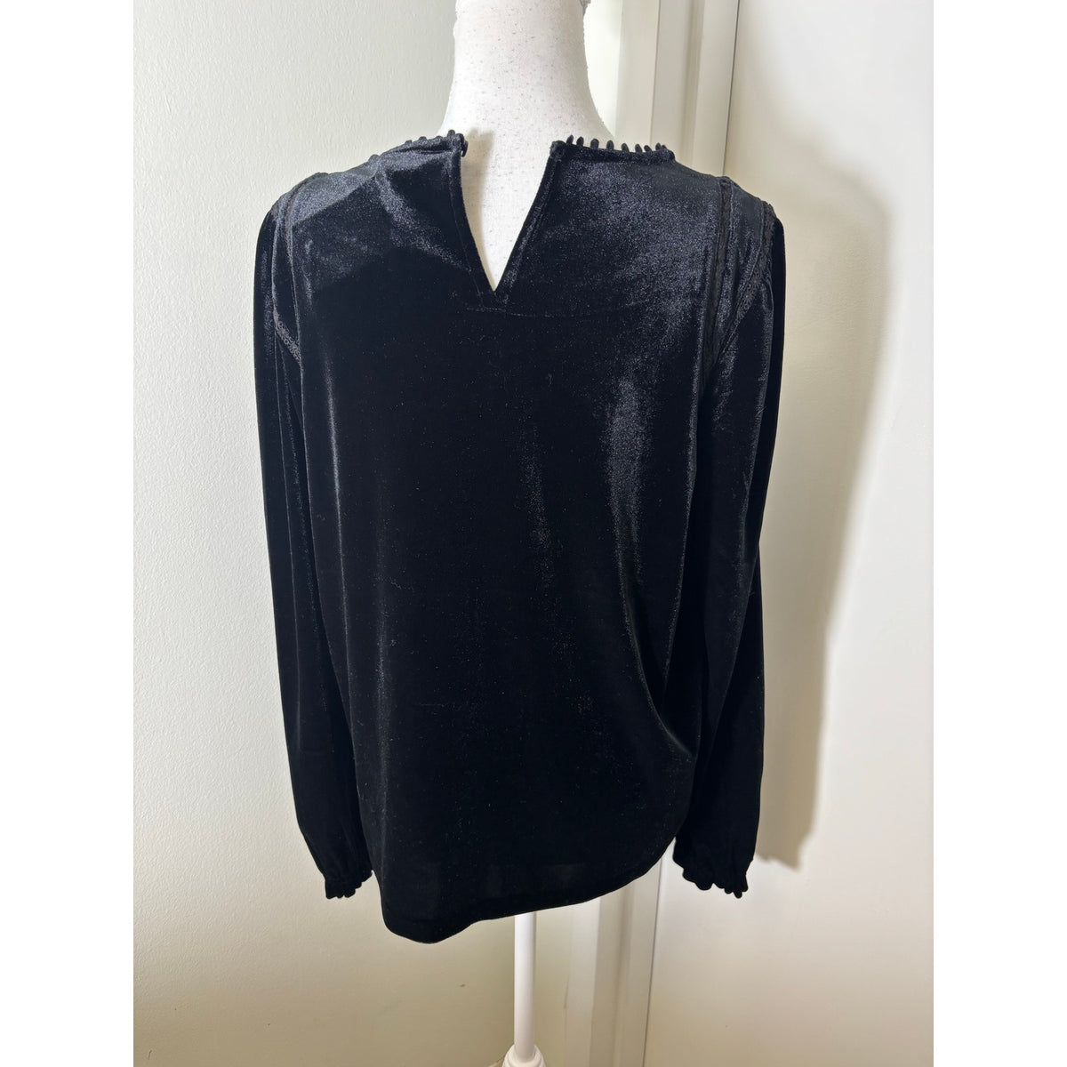 NWT Boden Black Velvet Long Sleeve Shirt Sz 10