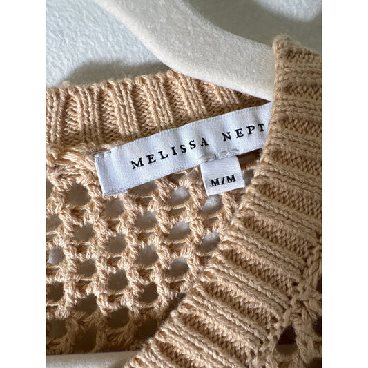 Melissa Nepton Camel Cap Sleeve Nolan Sweater Sz M