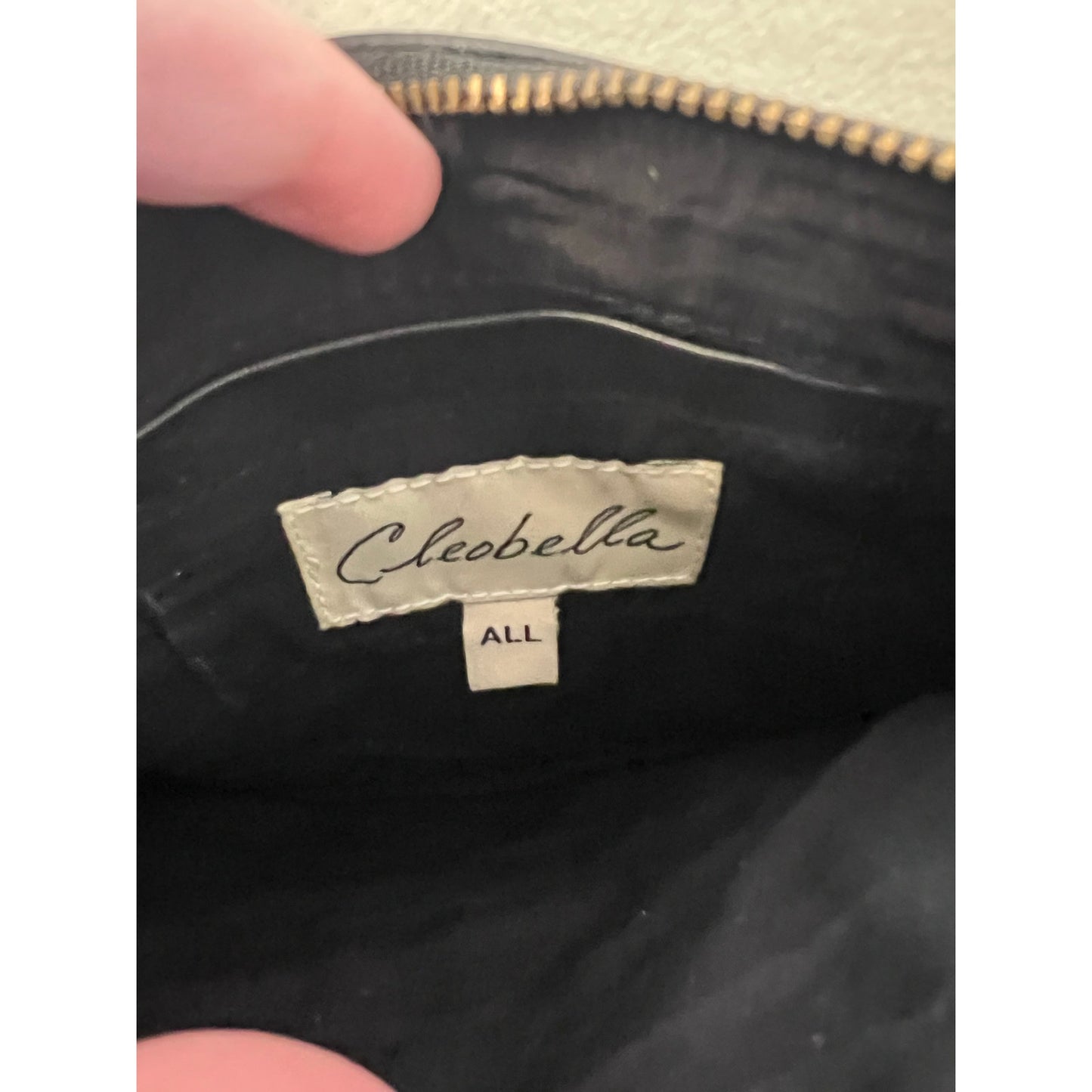 NWT Cleobella Gold Black Fringe Leather Evening Purse