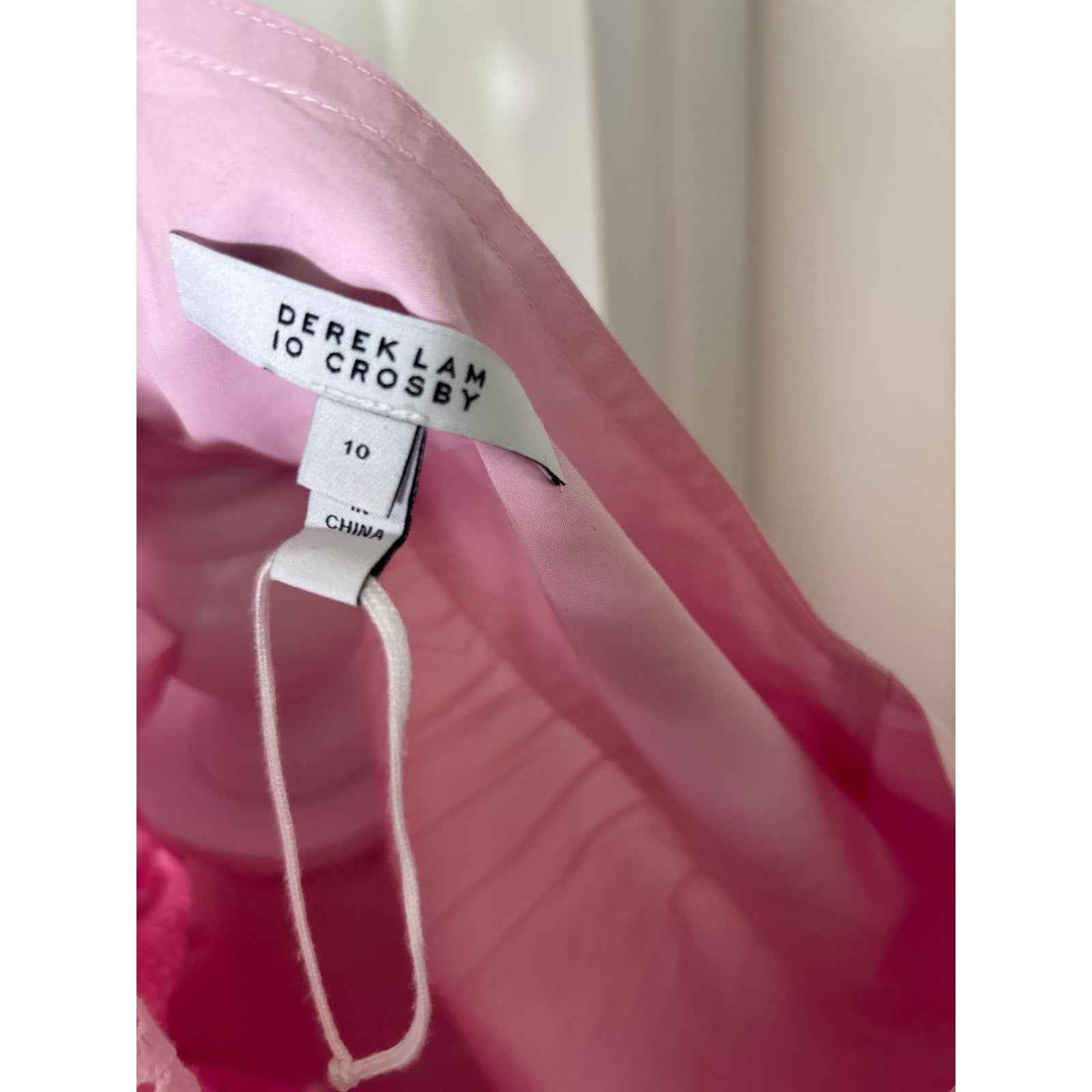 Derek Lam IO Crosby Pink Short Sleeve Eyelet Cotton Maxi Dress Sz 10