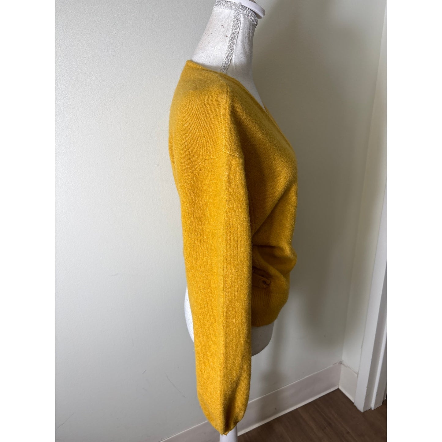 Los Angeles & Other Stories Mustard Yellow Long Sleeve Wrap Sweater Sz L