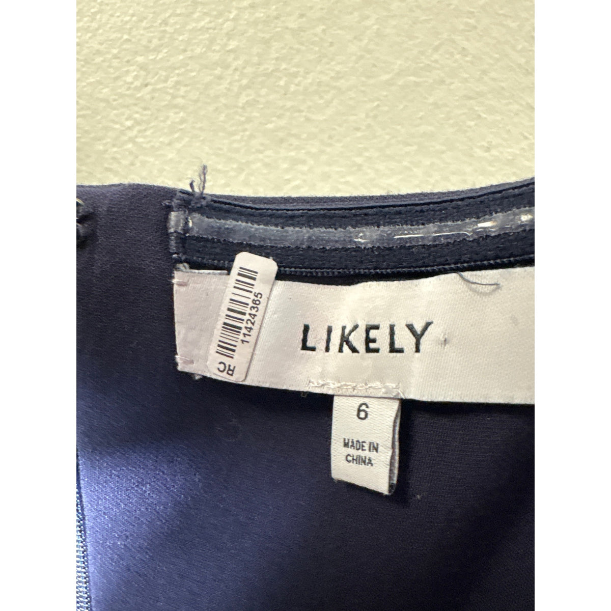 Likely Navy Spaghetti Strap Column Midi Dress Sz 6