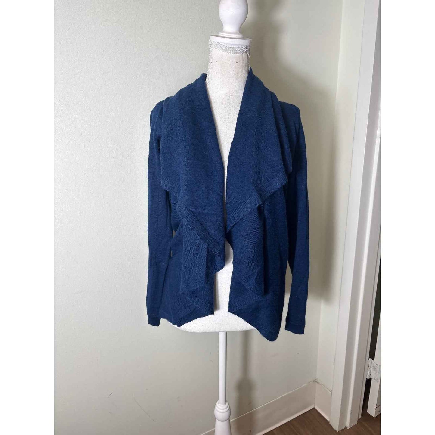 Textil Suca Navy Blue Baby Alpaca Cardigan Sweater Sz One Size