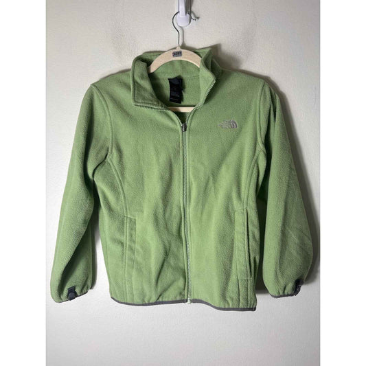 Girl's The North Face Mint Green Long Sleeve Zip Up Fleece Jacket Sz M