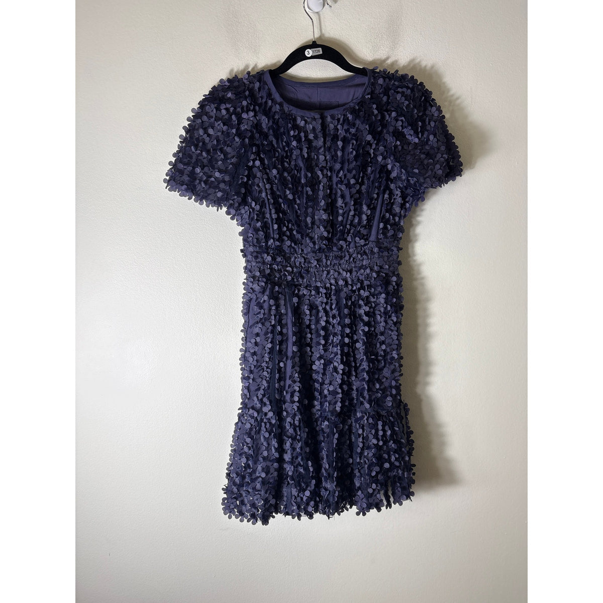 Anthropologie Purple 3D Flower Mini Dress Sz XSP