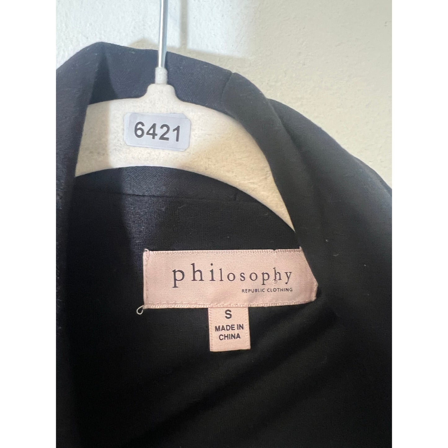 Philosophy Black Zip up Tee Cardigan. Sz Small