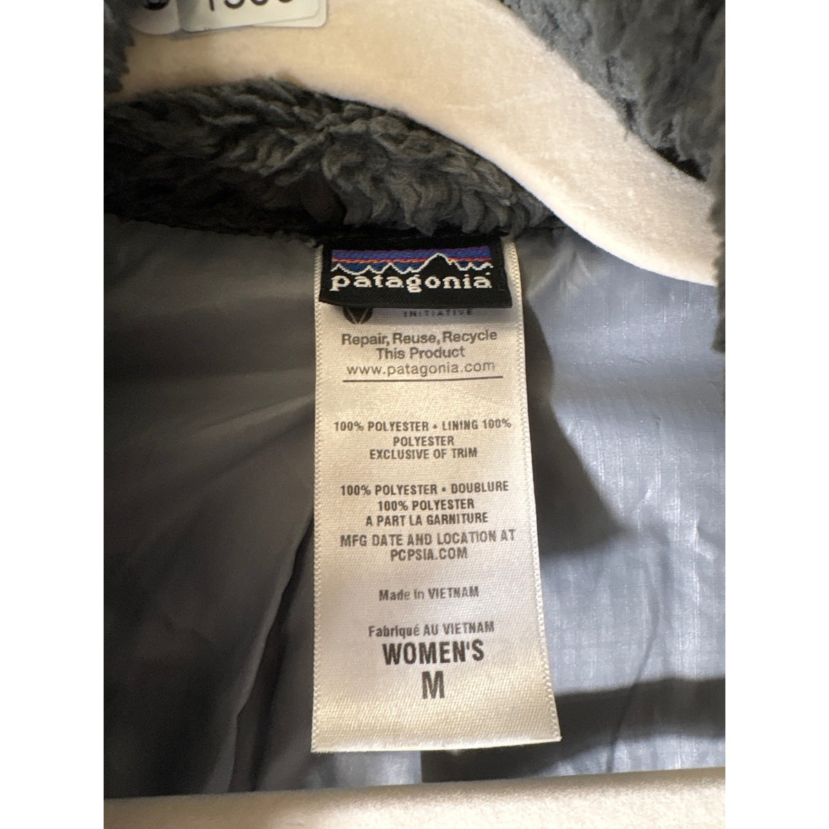 Patagonia Dark Gray Long Sleeve Sherpa Zip Front Jacket Sz M